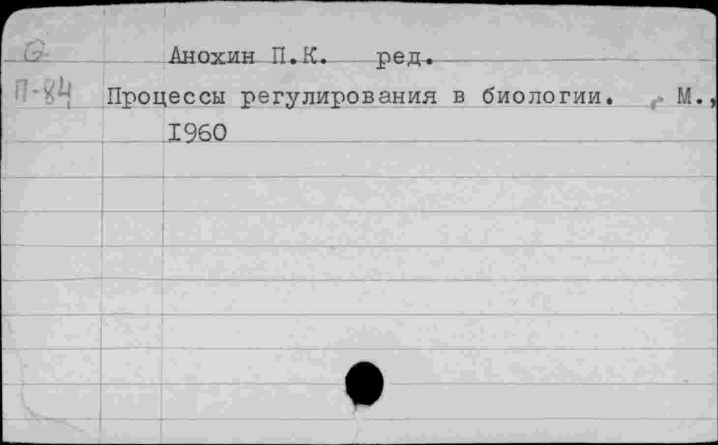 ﻿Г 12- _	Анотгин П. РС.	при. . .		
П-«Ь	Процессы регулирования в биологии.	М., 1960	
		
		
		
		
		
		
		
		
		